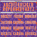 Custom Purple Orange-White Abstract Network Crackle Sublimation Soccer Uniform Jersey