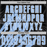 Custom Black Light Blue-White Brush Stroke Splatter Liquid Swirl Sublimation Soccer Uniform Jersey
