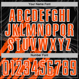 Custom Black Orange-White Brush Stroke Splatter Liquid Swirl Sublimation Soccer Uniform Jersey