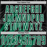 Custom Black Kelly Green-White Brush Stroke Splatter Liquid Swirl Sublimation Soccer Uniform Jersey