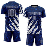 Custom Navy-White Brush Stroke Splatter Liquid Swirl Sublimation Soccer Uniform Jersey