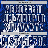 Custom Navy-White Brush Stroke Splatter Liquid Swirl Sublimation Soccer Uniform Jersey