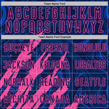 Custom Navy-Pink Brush Stroke Splatter Liquid Swirl Sublimation Soccer Uniform Jersey