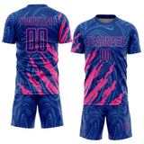 Custom Royal-Pink Brush Stroke Splatter Liquid Swirl Sublimation Soccer Uniform Jersey