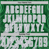 Custom Green Gray-White Brush Stroke Splatter Liquid Swirl Sublimation Soccer Uniform Jersey