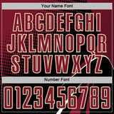 Custom Black Crimson White-Cream Halftone Dot Dynamic Curve Stripe Sublimation Soccer Uniform Jersey