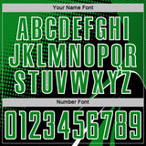 Custom Black Grass Green-White Halftone Dot Dynamic Curve Stripe Sublimation Soccer Uniform Jersey