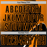 Custom Black Bay Orange-White Halftone Dot Dynamic Curve Stripe Sublimation Soccer Uniform Jersey