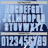 Custom Navy Light Blue-White Halftone Dot Dynamic Curve Stripe Sublimation Soccer Uniform Jersey