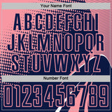 Custom Navy Medium Pink-White Halftone Dot Dynamic Curve Stripe Sublimation Soccer Uniform Jersey
