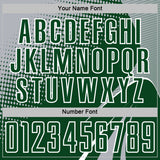 Custom Green Gray-White Halftone Dot Dynamic Curve Stripe Sublimation Soccer Uniform Jersey