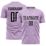 Custom Light Purple-Black Distressed Fragment Brush Stroke Sublimation Soccer Uniform Jersey