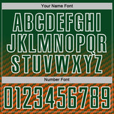 Custom Green Orange-White Geometric Wave Gradient Sublimation Soccer Uniform Jersey