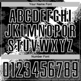 Custom Black-White Grunge Splatter Brush Stroke Sublimation Soccer Uniform Jersey