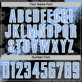Custom Black Light Blue-White Grunge Splatter Brush Stroke Sublimation Soccer Uniform Jersey