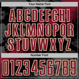 Custom Black Crimson-Cream Grunge Splatter Brush Stroke Sublimation Soccer Uniform Jersey