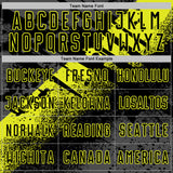 Custom Black-Neon Yellow Grunge Splatter Brush Stroke Sublimation Soccer Uniform Jersey