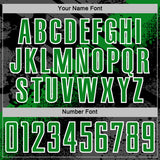 Custom Black Grass Green-White Grunge Splatter Brush Stroke Sublimation Soccer Uniform Jersey
