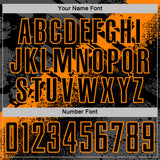 Custom Black-Bay Orange Grunge Splatter Brush Stroke Sublimation Soccer Uniform Jersey