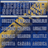 Custom Navy Old Gold-White Grunge Splatter Brush Stroke Sublimation Soccer Uniform Jersey