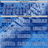 Custom Royal Light Blue-White Grunge Splatter Brush Stroke Sublimation Soccer Uniform Jersey