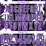 Custom Black Purple-White Geometric Shard Grunge Splash Sublimation Soccer Uniform Jersey