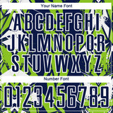 Custom Navy Neon Green-White Geometric Shard Grunge Splash Sublimation Soccer Uniform Jersey