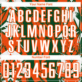 Custom Green White-Orange Geometric Shard Grunge Splash Sublimation Soccer Uniform Jersey