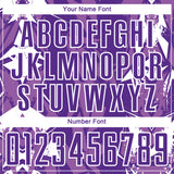 Custom Purple-White Geometric Shard Grunge Splash Sublimation Soccer Uniform Jersey