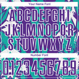 Custom Purple Aqua-White Geometric Shard Grunge Splash Sublimation Soccer Uniform Jersey
