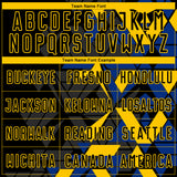 Custom Black Royal-Yellow Geometric Grid Gradient Sublimation Soccer Uniform Jersey