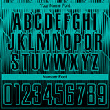 Custom Black-Aqua Spiked Sharp Lines Gradient Sublimation Soccer Uniform Jersey