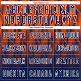 Custom Navy Orange-White Spiked Sharp Lines Gradient Sublimation Soccer Uniform Jersey