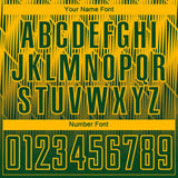 Custom Green-Gold Spiked Sharp Lines Gradient Sublimation Soccer Uniform Jersey