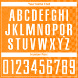 Custom Bay Orange-White Geometric Patchwork Asymmetry Checkered Zigzag Lines Sublimation Soccer Uniform Jersey