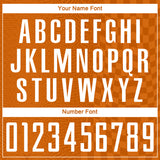 Custom Texas Orange-White Geometric Patchwork Asymmetry Checkered Zigzag Lines Sublimation Soccer Uniform Jersey