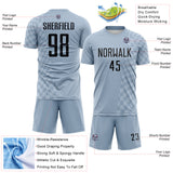 Custom Gray-White Geometric Patchwork Asymmetry Checkered Zigzag Lines Sublimation Soccer Uniform Jersey