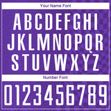 Custom Purple-White Geometric Patchwork Asymmetry Checkered Zigzag Lines Sublimation Soccer Uniform Jersey