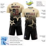 Custom Cream Vintage USA Flag-Black Gradient Style Twinkle Star Sublimation Soccer Uniform Jersey
