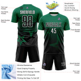 Custom Kelly Green Black-White Gradient Style Twinkle Star Sublimation Soccer Uniform Jersey