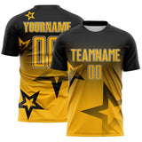 Custom Black Gold-White Gradient Style Twinkle Star Sublimation Soccer Uniform Jersey