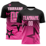 Custom Black Pink-White Gradient Style Twinkle Star Sublimation Soccer Uniform Jersey