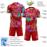 Custom Graffiti Pattern Red-White Paint Splatter Sublimation Soccer Uniform Jersey