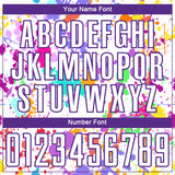 Custom Graffiti Pattern White-Purple Paint Splatter Sublimation Soccer Uniform Jersey