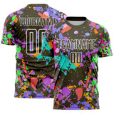 Custom Graffiti Pattern Olive-White Paint Splatter Sublimation Soccer Uniform Jersey