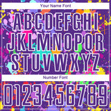 Custom Graffiti Pattern Purple-White Paint Splatter Sublimation Soccer Uniform Jersey
