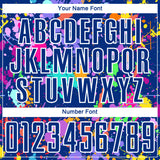 Custom Graffiti Pattern Royal-White Paint Splatter Sublimation Soccer Uniform Jersey