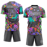 Custom Graffiti Pattern Steel Gray-White Paint Splatter Sublimation Soccer Uniform Jersey