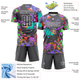 Custom Graffiti Pattern Steel Gray-White Paint Splatter Sublimation Soccer Uniform Jersey