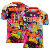 Custom Graffiti Pattern Orange-White Paint Splatter Sublimation Soccer Uniform Jersey